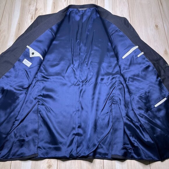 Jack Victor Mens Blue Classic Blazer Sport Coat 2 Button Suit Jacket Size 52 XL - Picture 2 of 15